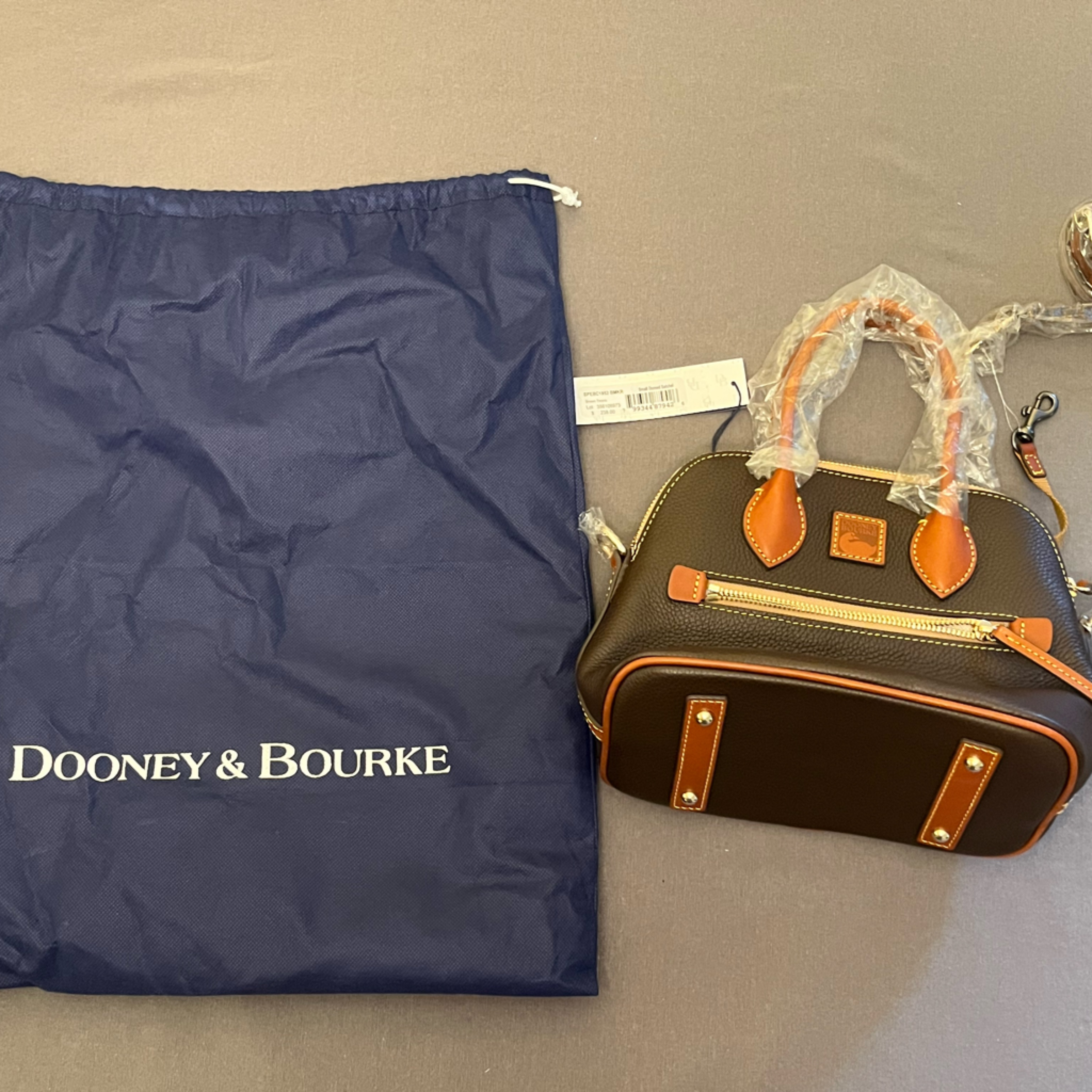 Dooney & Bourke- Small Domed Satchel In Brown And Tan- Brand New With Tags